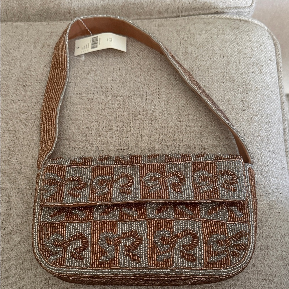 Anthropologie Fiona beaded bow bag